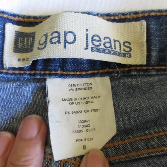 4/$14 GAP womens STRETCH blue DENIM frayed CUFFED bootcut SIZE 8 - Picture 6 of 15